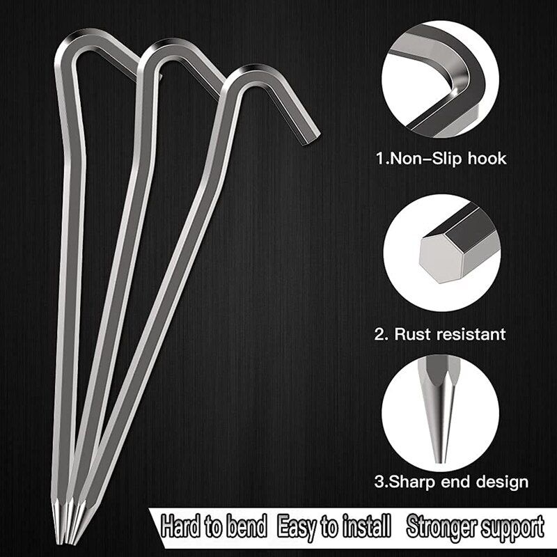 Cheap Goat Tents Tent Pegs 8 PCS 18Cm Metal Heavy Duty Tent Hooks Aluminum Alloy Rust Free Camping Tent Ground Pegs   